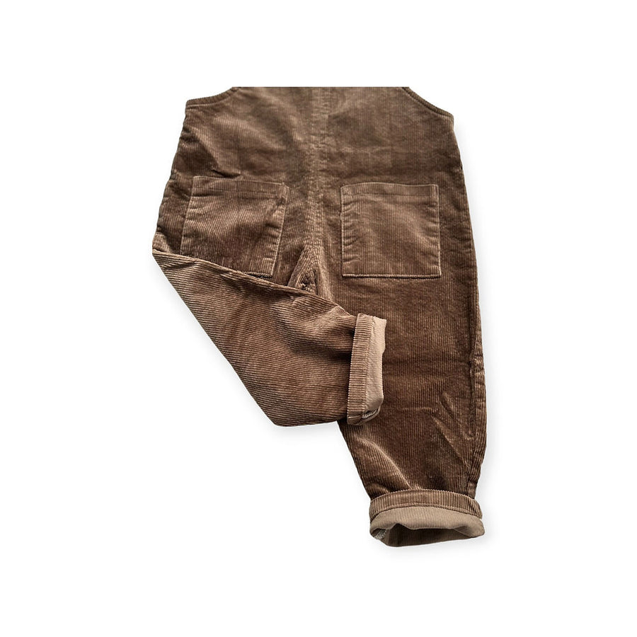 Bella velvet suspender pants - Brown