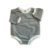 Bella long sleeve bodysuit - Gray &amp; White