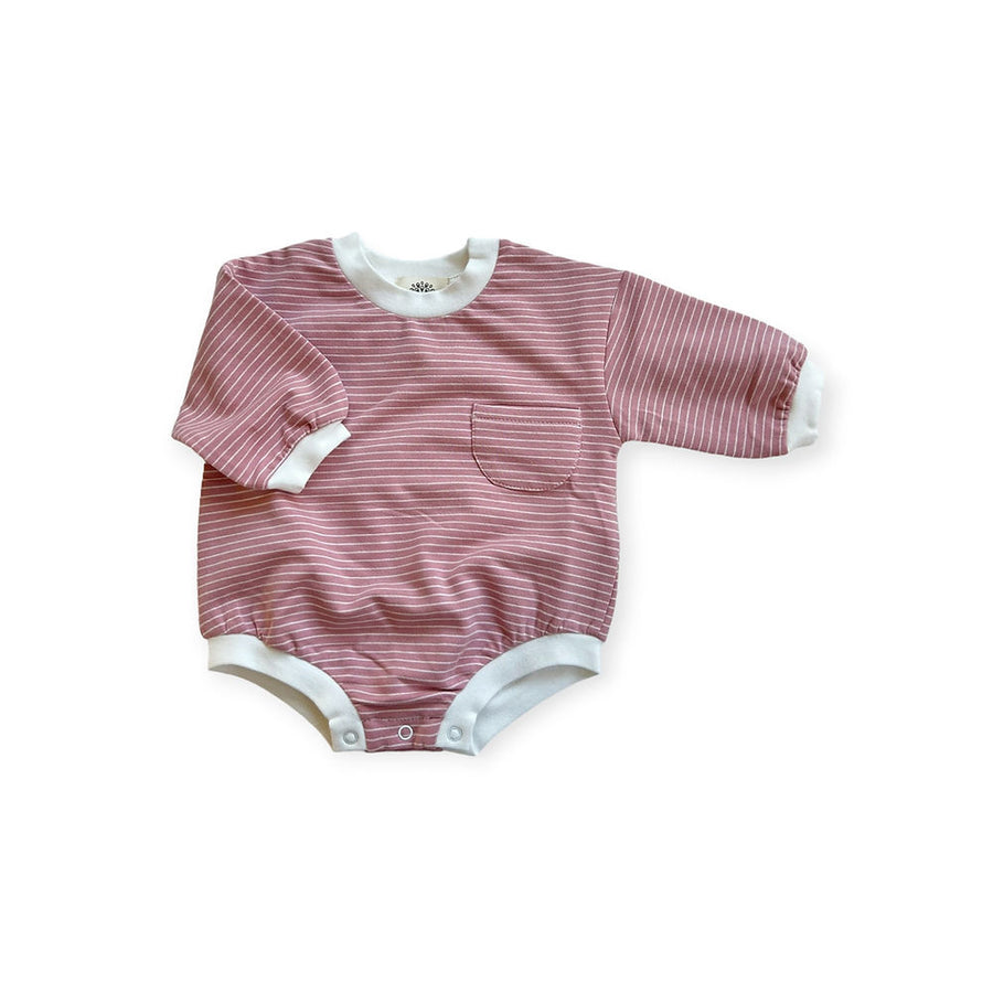 Bella long sleeved body - Pink &amp; White