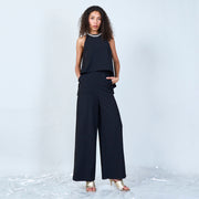 Elegant lagdelt jumpsuit- Svart