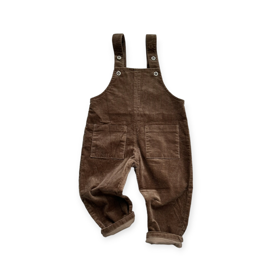 Bella velvet suspender pants - Brown