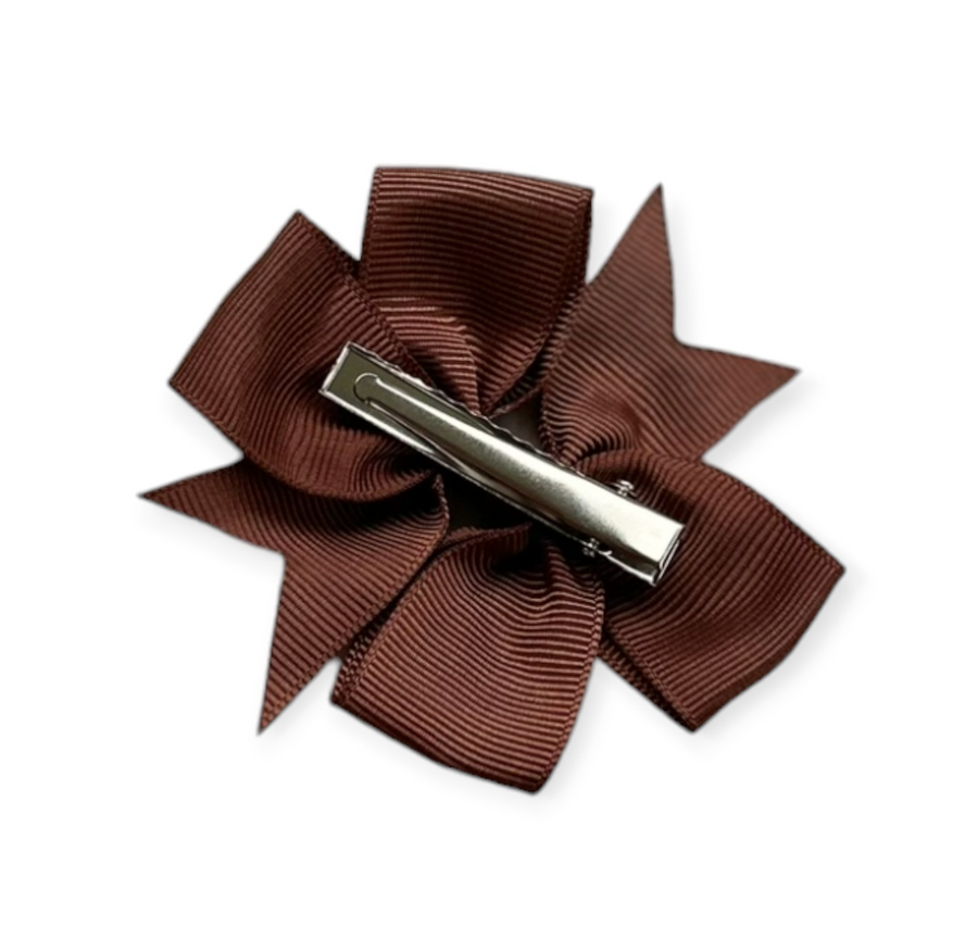 Bella 2-PK hair bow - Dark brown