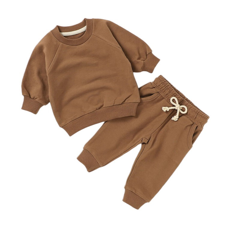 Bella french terry jogging set-Brown