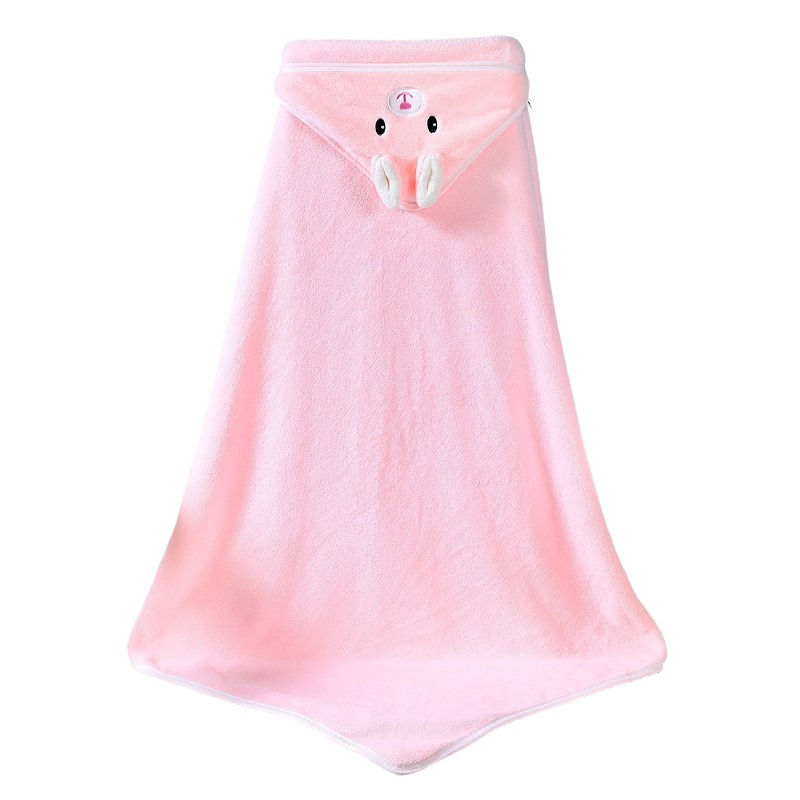 Bella towel with "rabbit hood" - Pink