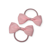 Bella 2-PK hair tie with bow - Light pink