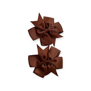 Bella 2-PK hair bow - Dark brown