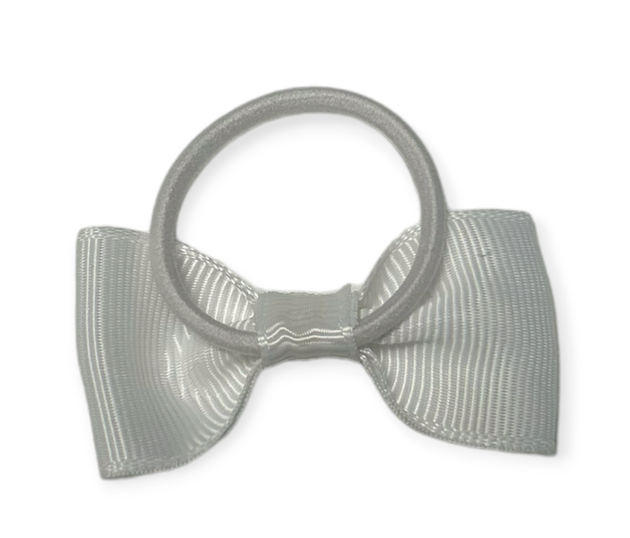 Bella 2-PK hair tie with bow - White