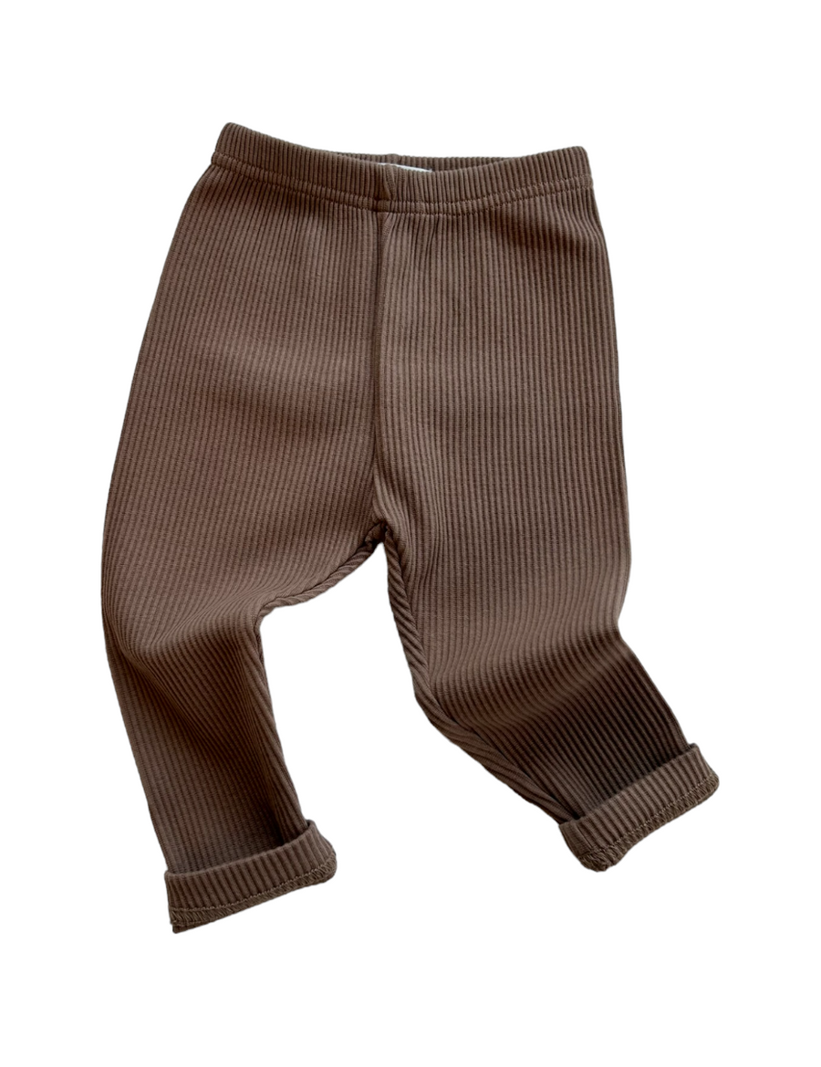 Bella rib-knit leggings - Brown